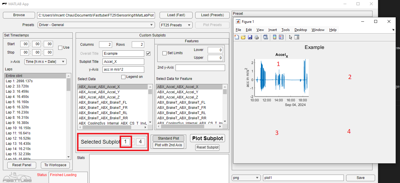 selected subplot is 1